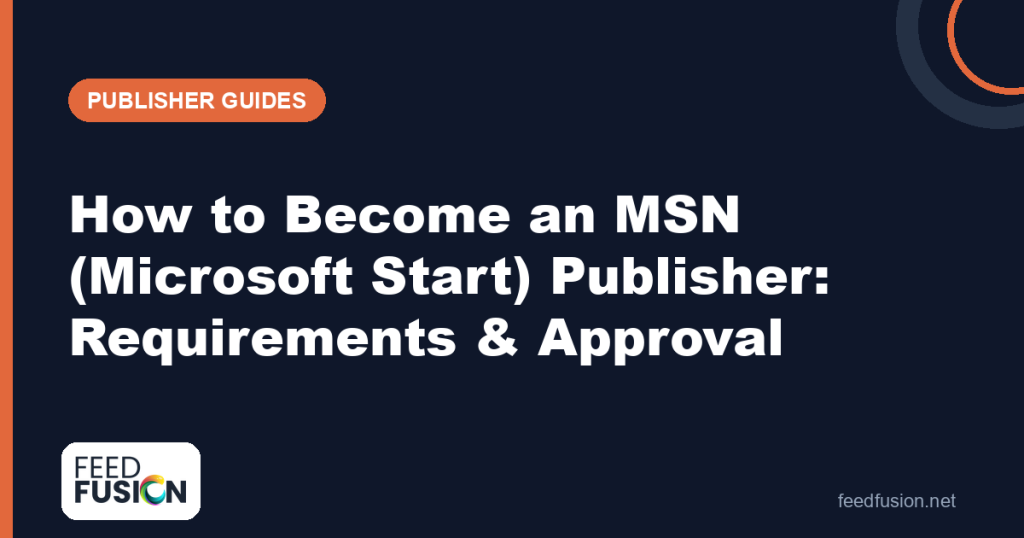 How to become an MSN Microsoft Start publisher — Feed Fusion